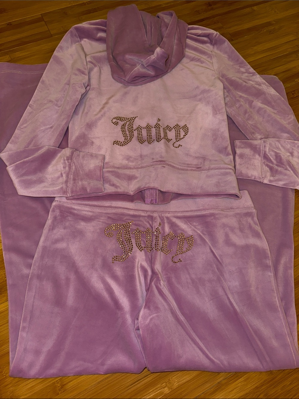 Juicy Couture Lavender Velour Hoodie & Pants Tracksuit